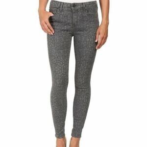 Parker Smith Womens Ava skinny jeans in green leopard size 28